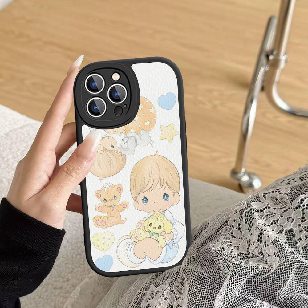 

Precious Moments Cute Phone Cover For IPhone 11 12 13 14 15 16 Pro Max Mini Plus Soft Leather Case 11 pro max