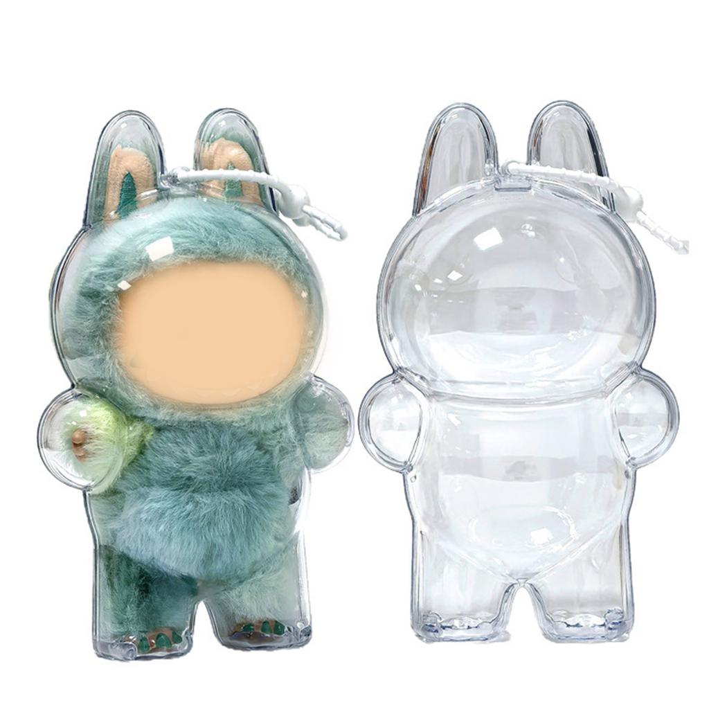 3rd Gen Doll Display Case for LABUBU Figure Dolls with Hanging Hook Protective Case for Plush Keychain Pendant Dustproof