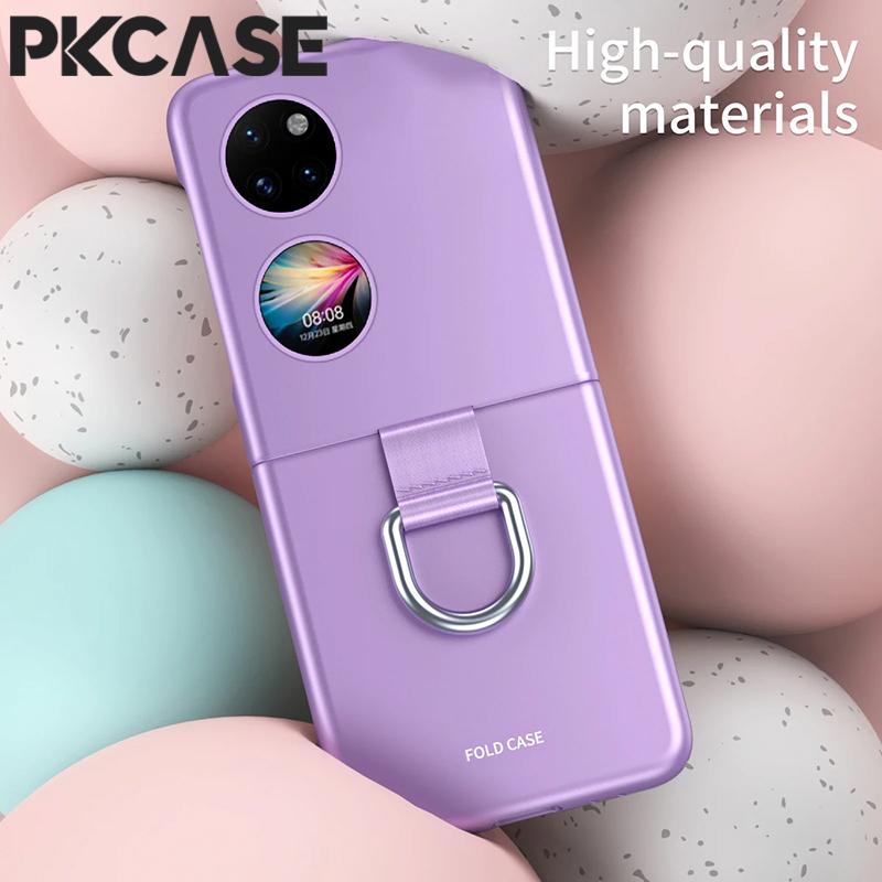 Skin Feel Ring Clasp Phone Case For Huawei P50 Pocket Shockproof Finger Buckle Cover