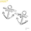 Silver Plated Boat Anchor Cufflinks Men's French Shirt