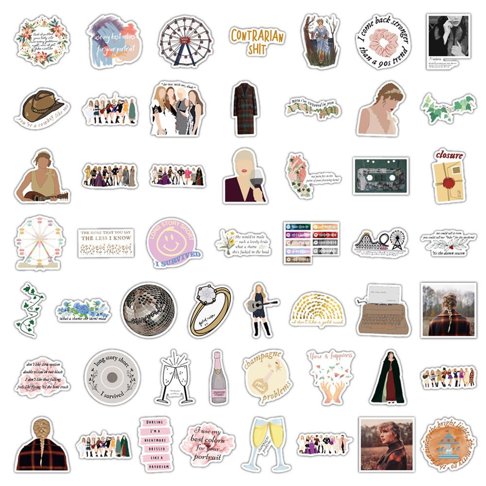 100pcs Singer Taylor Swift Stickers for Teens Water Bottles Computer Travel Case