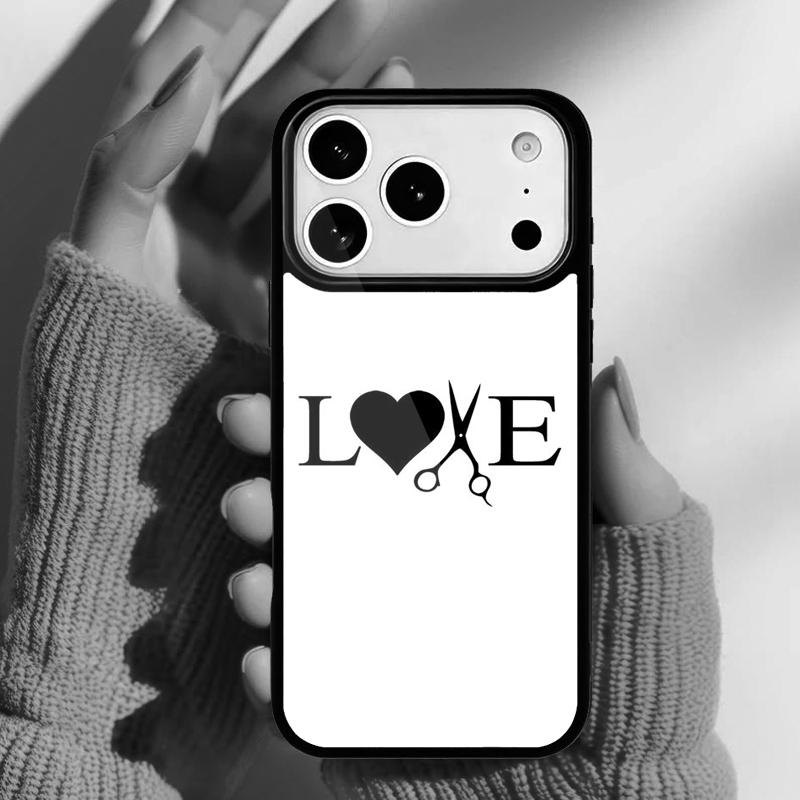 Barber Scissors Hairstylist Salon Phone Case for iPhone 17 16 15 14 13 Pro Max Back Cover for 12 11 Pro Coque