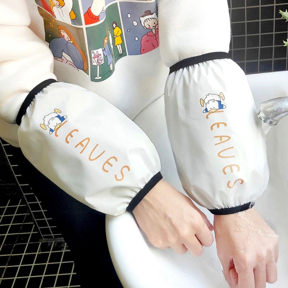 Cute Cartoon Waterproof Oversleeves Long Cleaning Oversleeves Oilproof Oversleeves  Housework