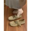 Mori literary and artistic style frosted leather Mary Jane shoes one-word buckle with shallow mouth round head flat-bottomed ballet shoes
