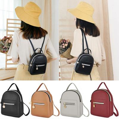 Girl Business Travel PU Daypack Shoulder Bag Waterproof Mini Backpack