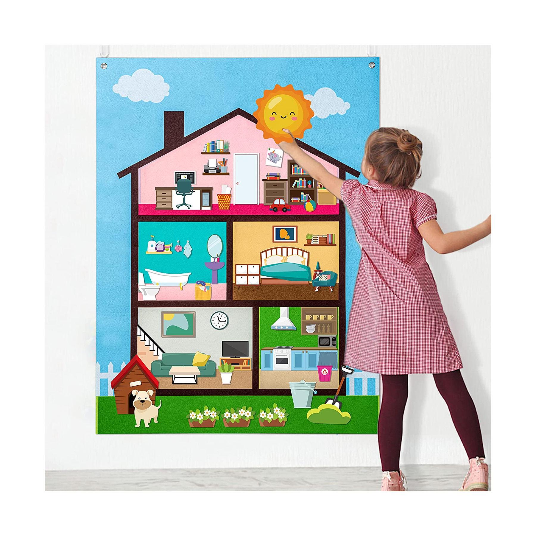 

My Daily Calendar,Farm,Transportation Felt Story Board For Toddlers,Preschool Education Storytelling Montessori Toys for Kids
