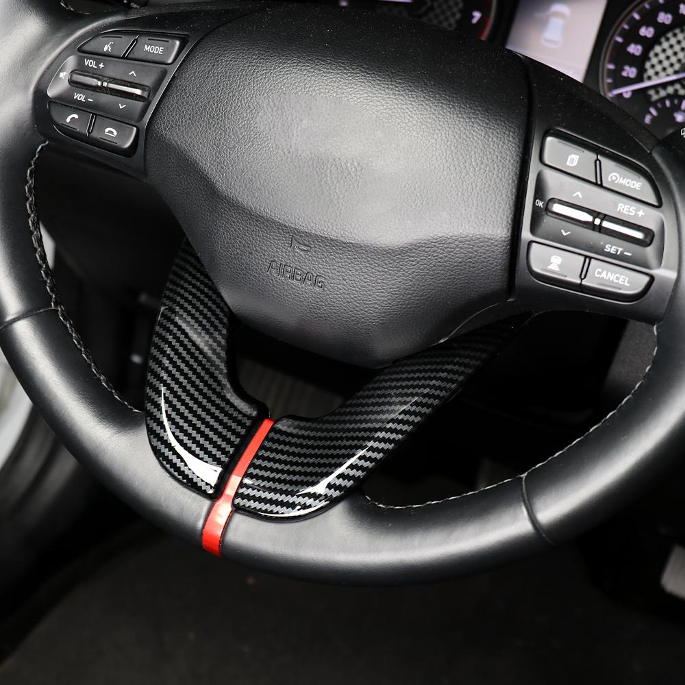 2PCS Carbon Fiber Steering Wheel Button Cover Trim For Hyundai I30 2017-2025/Veloster 2019-2022 LHD/RHD Car Interior Accessories