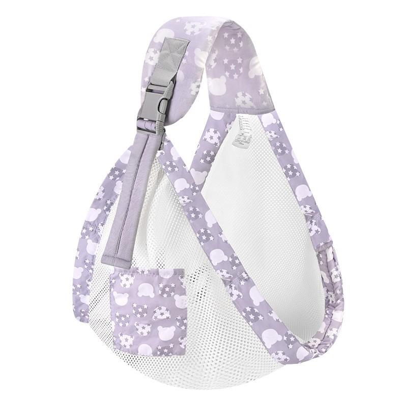 Baby Carrier Infants 1-3 Years Lightweight Breathable Mesh Fabric Sling Single Shoulder Crossbody Wrap Gray Pink Green