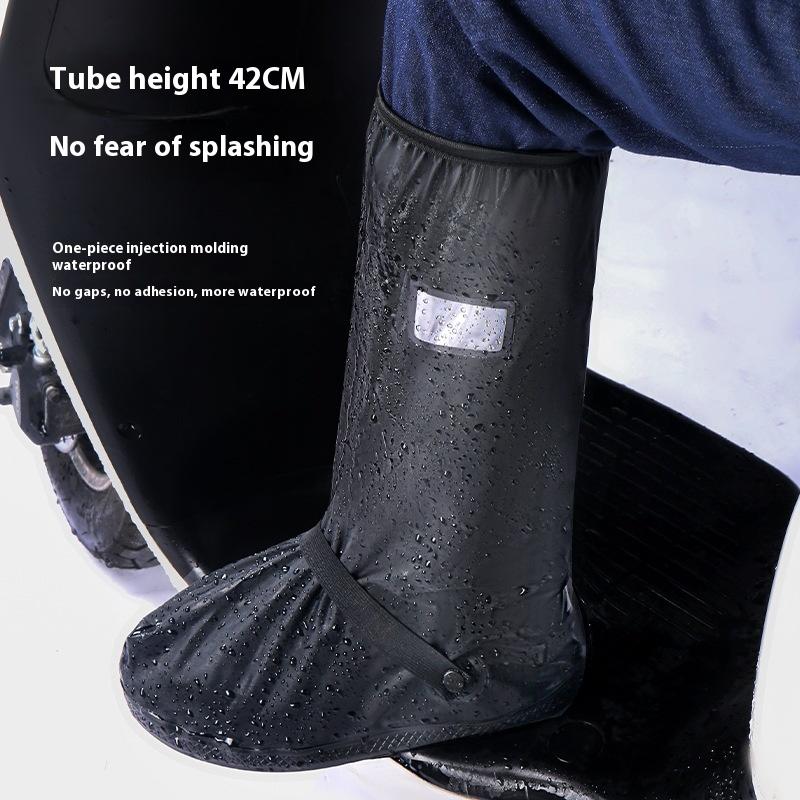 1Pair Rain Boot Shoe Cover Black Waterproof Reflective High Top Reusable Motorcycle Cycling Bike Clear Wear Shoes Dust Covers