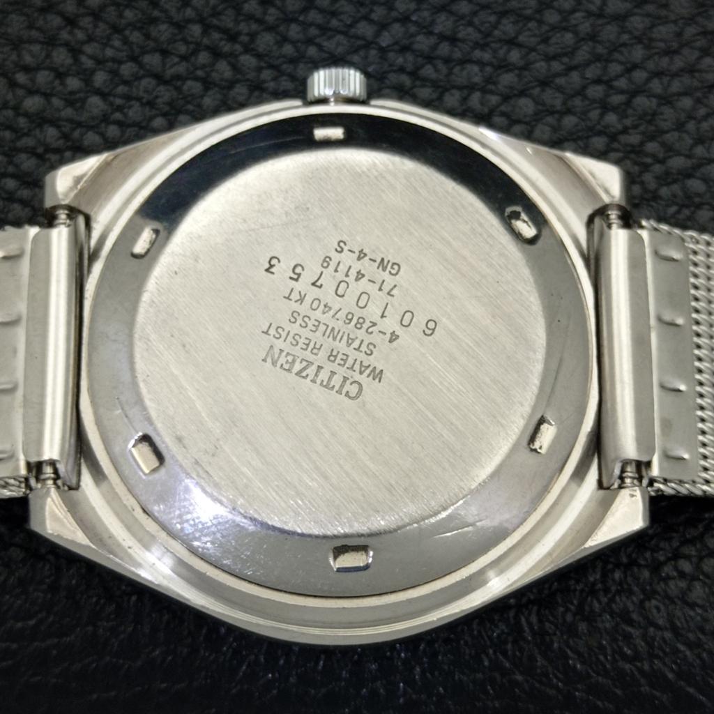 USED VINTAGE CITIZEN AUTOMATIC 8200 JAPAN MENS ARABIC BLUE DIAL WATCH a434862-2 R123-a434862