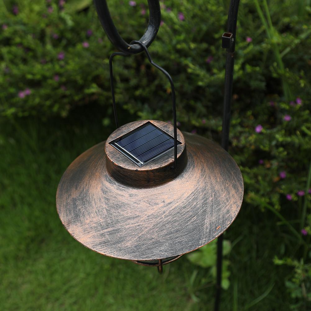 Solar Retro Camping Lantern Waterproof Vintage Night Lighting Portable Outdoor Hanging Tent LED Chandelier Light for Garden
