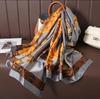 Cashew Fashion Scarf Simulation Silk Colour Blocking Temperament Beach Towel Female Silk Scarf Air Conditioning Shawl Outwear Scarf