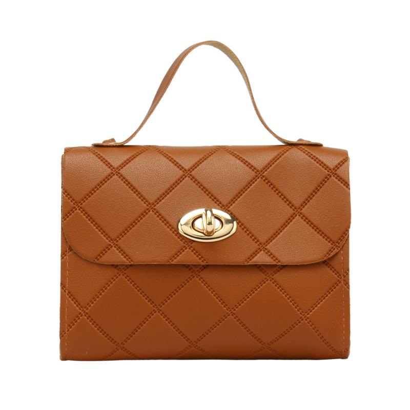 2026 New Fashion Diamond Embossed Crossbody Clutch - Simple Plaid Small Square Bag