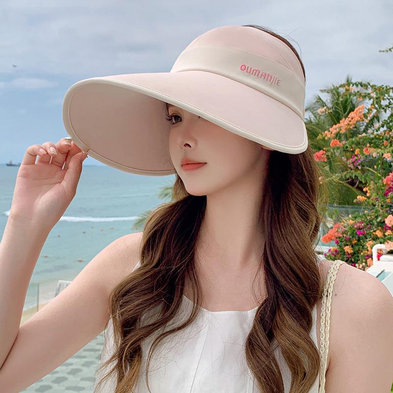 Summer Hat for Women's Sun Protection Hat for Ponytails with Large Brim and UV Rays To Cover The Face and Show The Face.