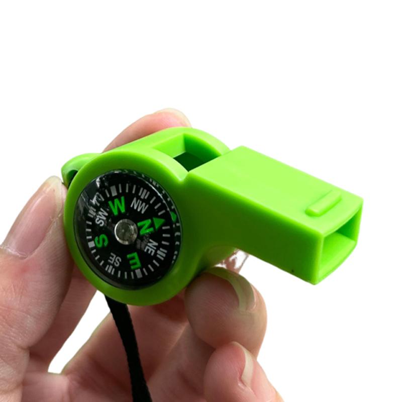 

Multifunctional Outdoor Tool 2-in-1 Survival Whistle with Compass for Emergency, Durable for Referee Cheerleading Camping Hiking зелений