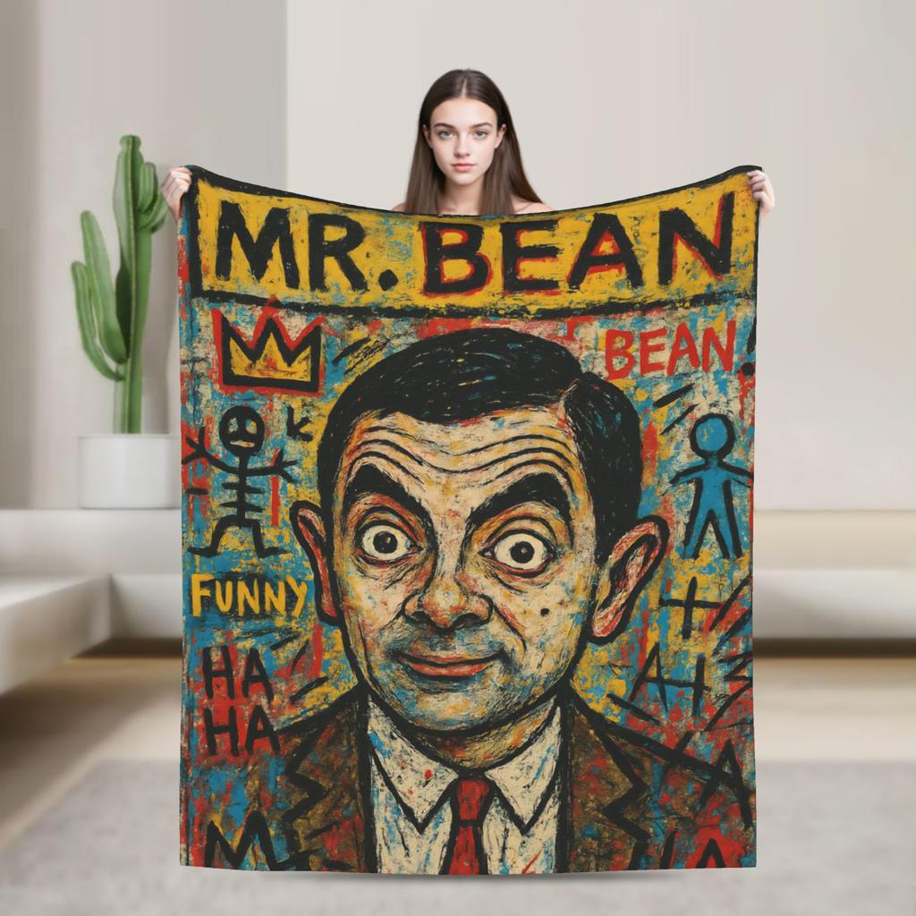 Mr Beans Warme Weiche Decken Reise Plüsch Überwurf Flauschige Außen Flannel Bettdecke Sofa Bettbezug