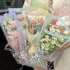 50Pcs Single Bouquet Flower Wrapping Paper Transparent Cellophane Gift Packaging Bag Wedding Birthday Party Florist Packing Bags