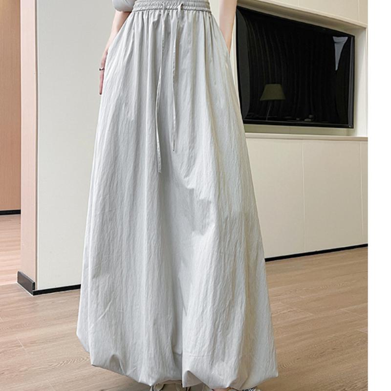 Modrá sukně s poupětem pro ženy na léto Nová lehká a prodyšná sukně s vysokým pasem Jemný styl Lucernová sukně