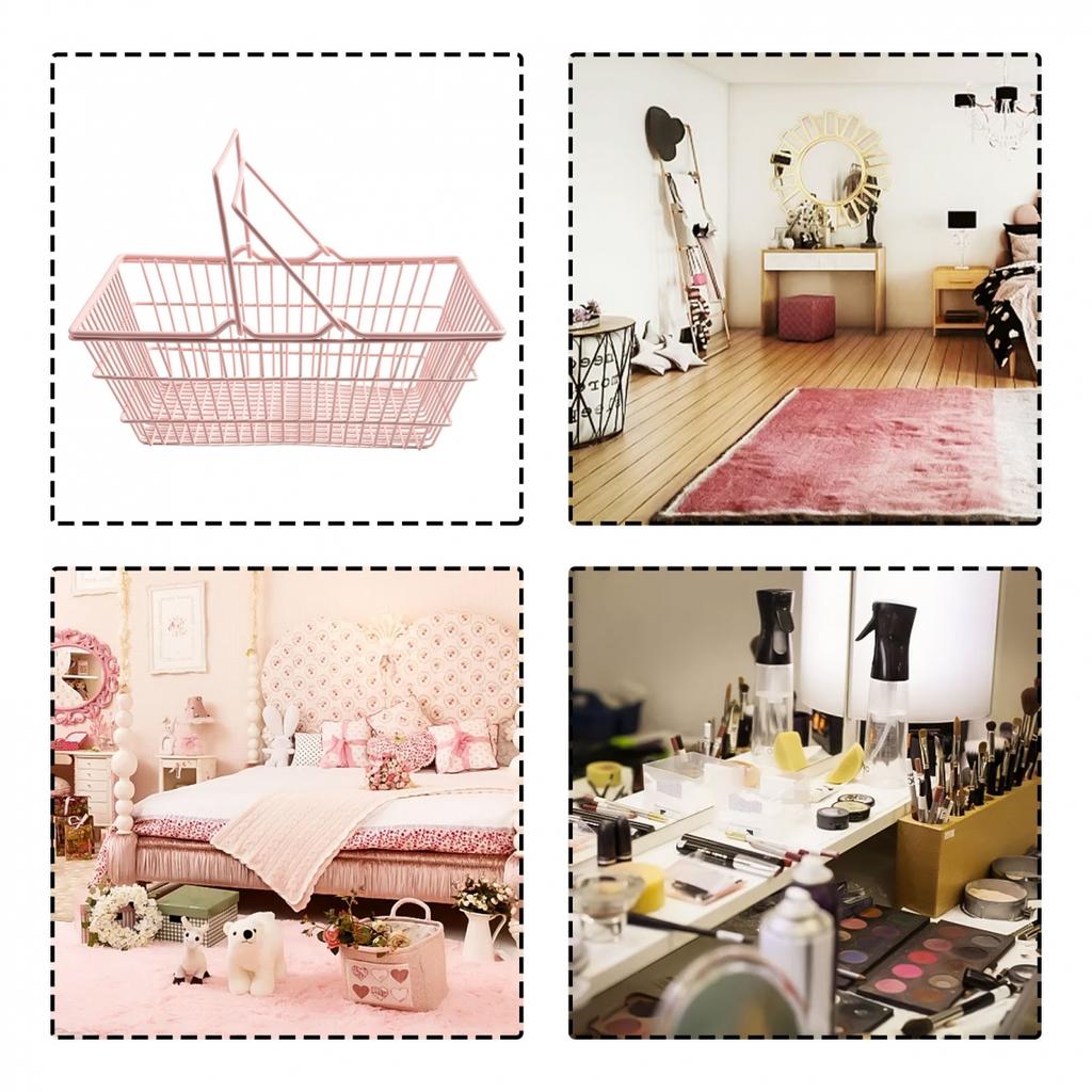 Rack Storage Basket Pink Desktop Finishing Cosmetics Jewelry Organizer