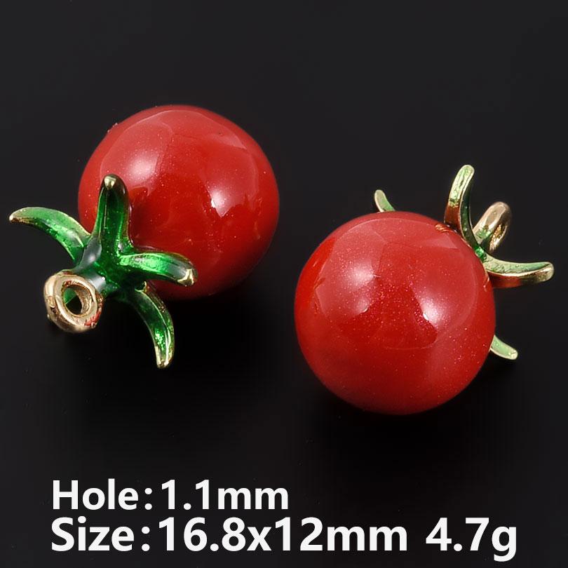 5pcs Three-Dimensional Enamel Fruit Charm Grape Peach Watermelon Alloy Oil Drop Charms For Jewelry Making Supplies DIY Earrings