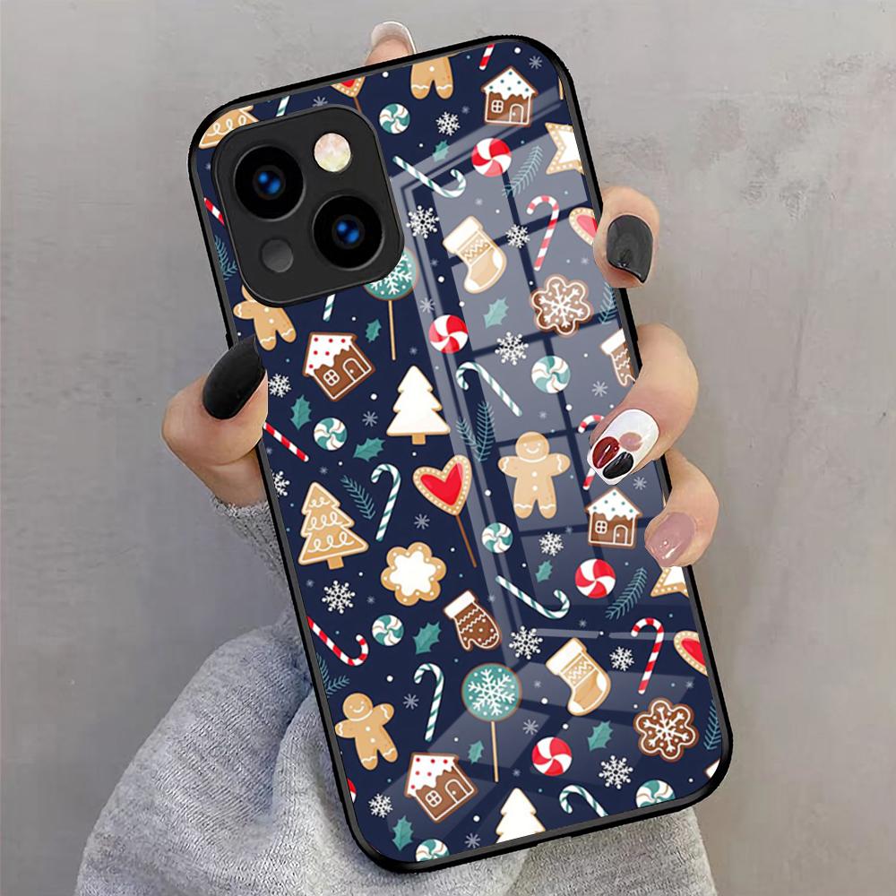 Christmas Santa Claus Snowman Phone Case For IPhone 17 Pro Max 16 15 14 Pro Max 13 11 X Xs Xr 8 7Plus Glass Cover