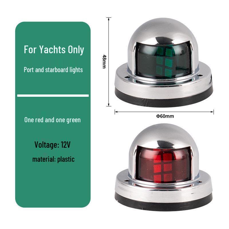Marine LED Red/Green Signal Lights for Yachts and Dinghies