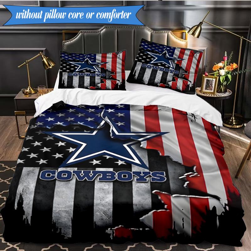 American Flag Cowboys 3pcs Bedding,Including 1pc Duvet Cover And 2pcs Pillowcases Perfect for Christmas,Ideal for Bedroom, Dormitory