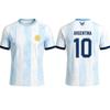 T-shirt Imprimé Drapeau Argentine Été Respirant Séchage Rapide Sport Maillot de Football Vêtement d'Entraînement Quotidien Cadeau pour Fan