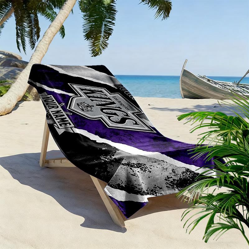 Los Angeles Kings Druck Strandtuch, Großes Weiches Schnelltrocknendes Handtuch für Strand Camping Schwimmen