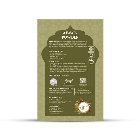 Chounk Gewürze 100% Natur Ajwain Pulver 200 Gramm Konservierungsstofffrei Karambolsamen Bischofskrautpulver Packung mit 2 x100 Gramm