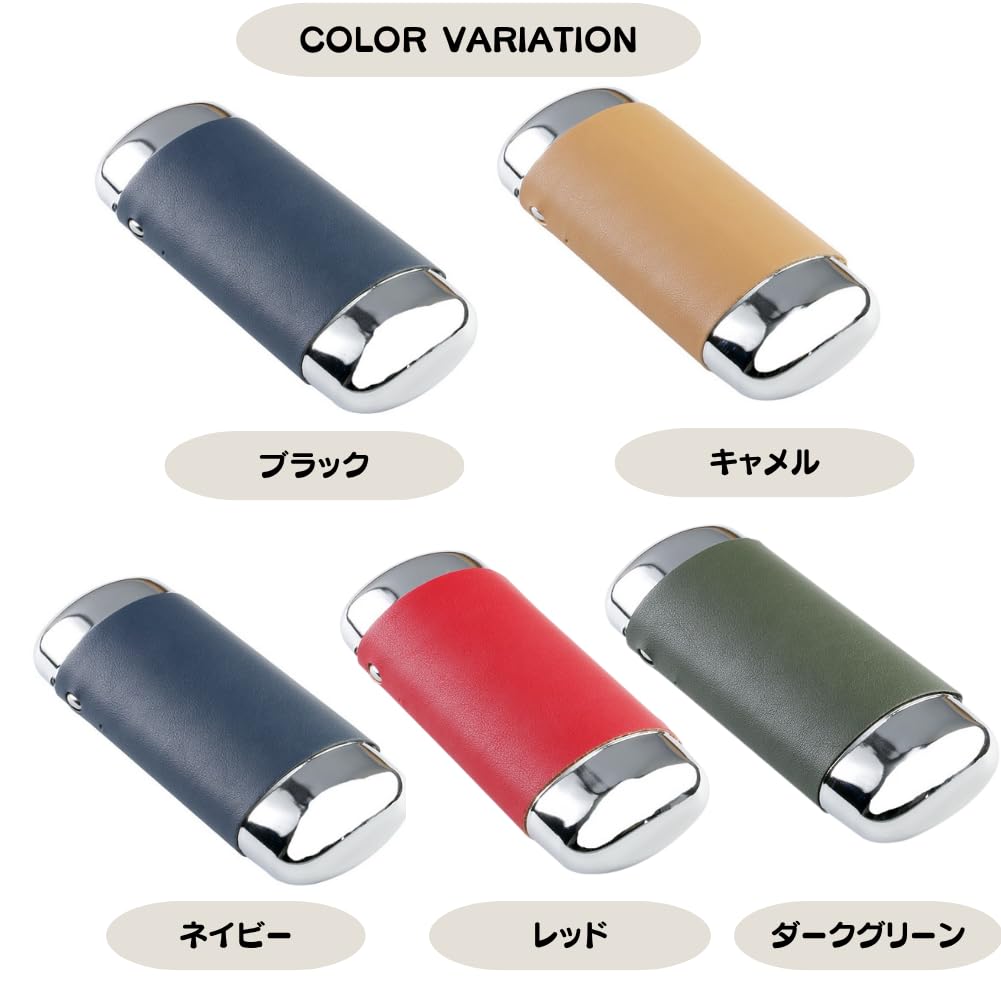 MANATAS Glasses PU Hard for Reading Glasses Case, One-Touch Cylindrical, Simple, Lightweight, Slim, Compact, Leather, Storage, Portable, Vertical,