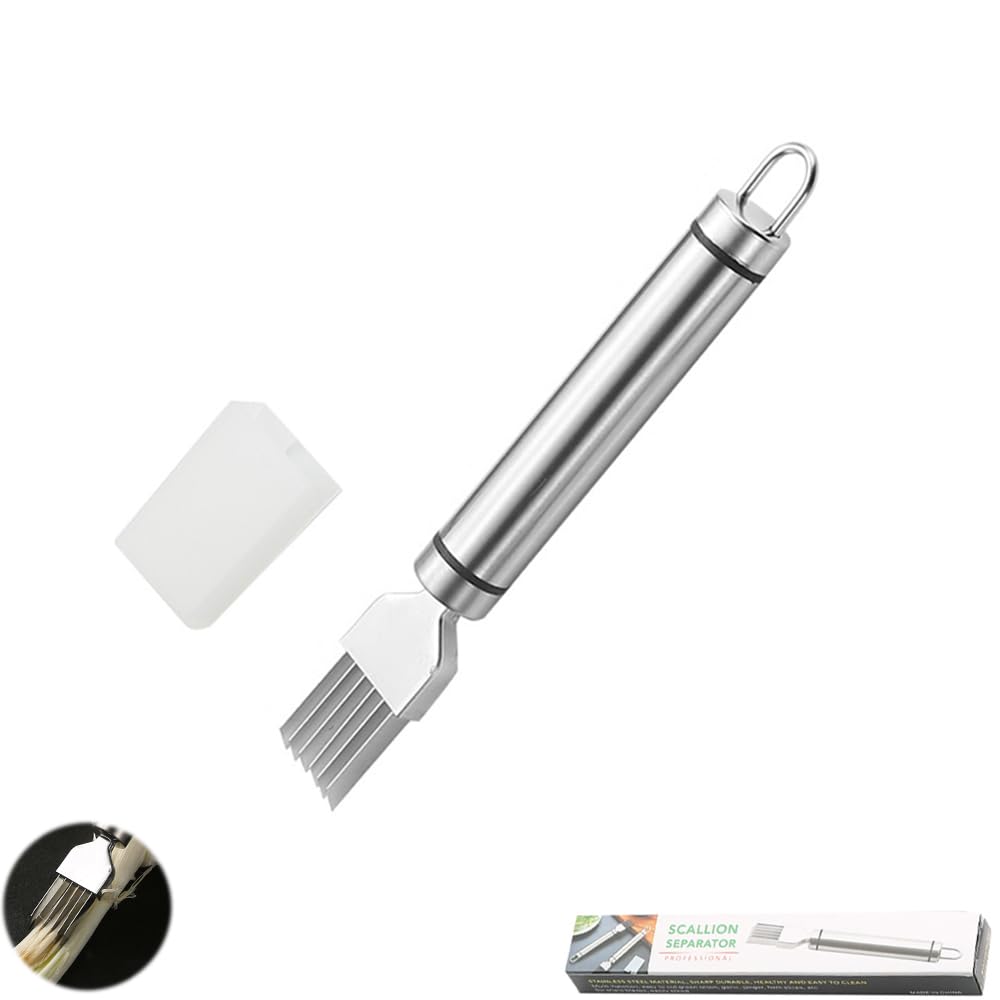 WFGKPXC Green Onion Vegetable Minced Onion Chili Pepper Long Onion Mincing Slicer with Stainless Kitchen Onion Cutting Convenient Home Restaurant Use
