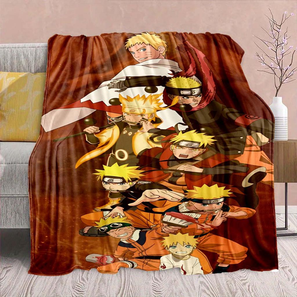 Naruto Anime Flannel Blanket - Soft Warm Perfect for Sofa, Bedding Camping Travel Office Home Decor