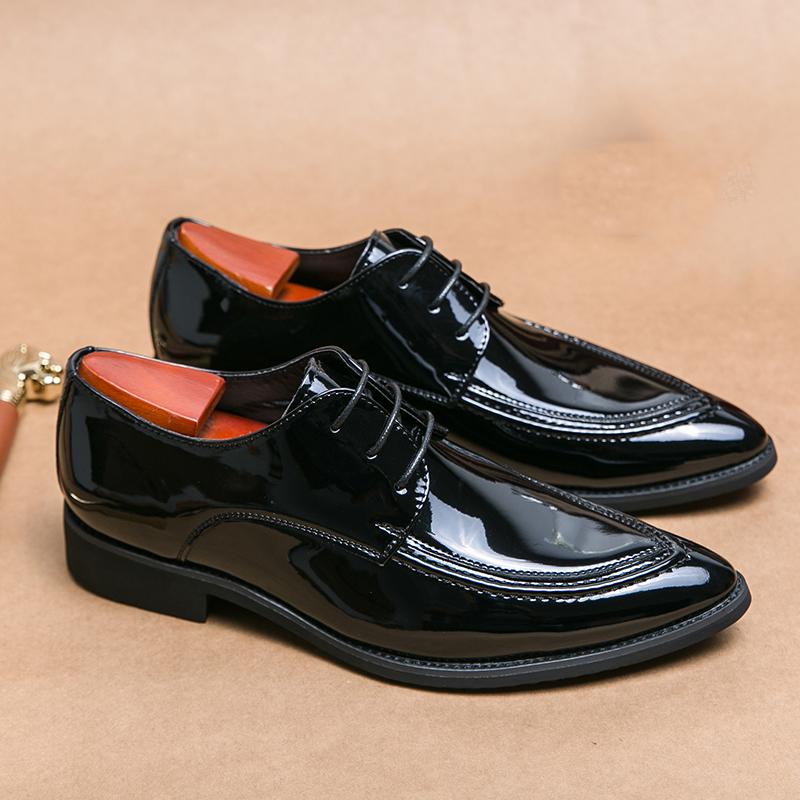 

Британия Джентльмен Оксфорды Мужские Черные Зеленые Заостренный Патентная Кожа Платье Повседневная Обувь Свадебное Платье Деловая Обувь для Выпускного 38