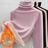 Women's Slimming Plush Collar Long Sleeve Base Layer T-Shirt - Versatile Autumn/Winter Undershirt