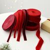 Christmas Red Velvet Lace Ribbon for Gift Wrapping, Wedding Decor, and DIY Christmas Tree Accessories