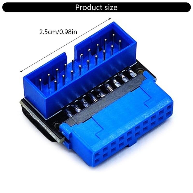 USB Front Panel Sockets Adapter, USB3.2 19Pin/20Pin To Motherboards Sockets Connection 90 degree Turnable Adapter