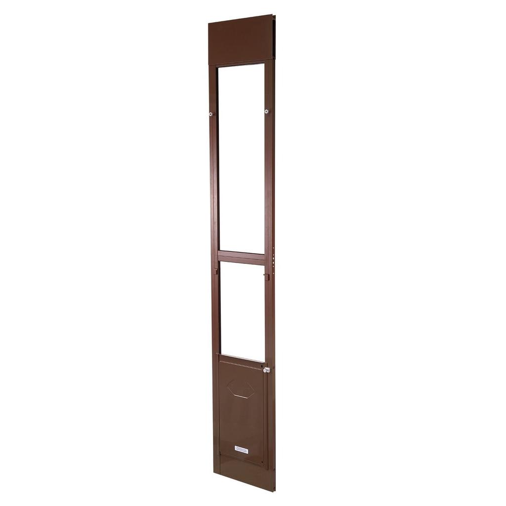 Dog Door for Sliding Glass Door, 1927 mm to 2040 mm Adjustable Height, Aluminum Alloy Frame with Rotating Hinges, Lock Design, 260.4 x 412.8 mm Flap,