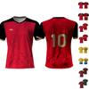 Men’s V Neck Short Sleeve Athletic Jersey with Number Print Lightweight Breathable Sportswear for Training and Matches