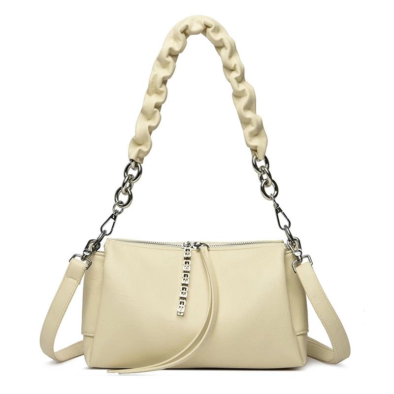 Luxury Brand Women Shoulder Bag Fashion Shoulder Straps Messenger Bag Solid Color PU Leather Handbag Ladies Travel Shopper Totes