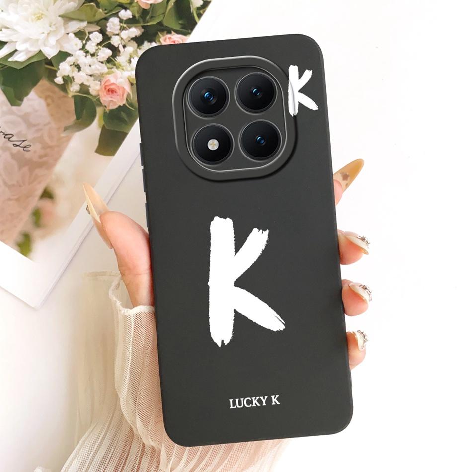 For Xiaomi Redmi Note 15 Pro+ 15Pro 5G Lucky Initial Letter Phone Case For Redmi Note 15 Pro Plus 5G Soft Silicone Case Bumper