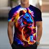 3D Digital Printing Men's T-shirt, Casual Round-neck Short-sleeved