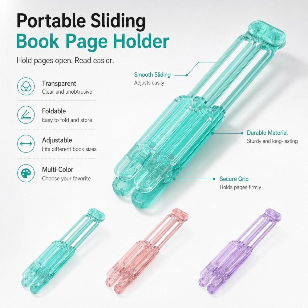 Transparent Book Page Clip Plastic Reading Book Clip New Book Page Holder Reading Accessories