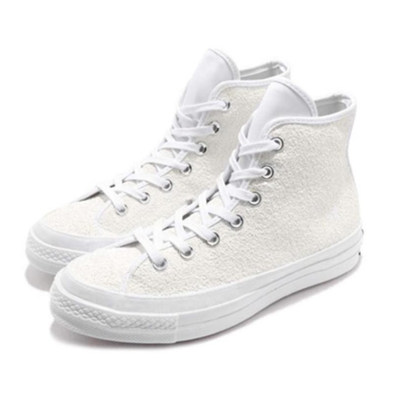 Converse 1970s Chuck Taylor All Star Hi Trendy Vintage Casual White Sequins Wrap Abrasion Resistant High-Top Board Shoes Unisex White