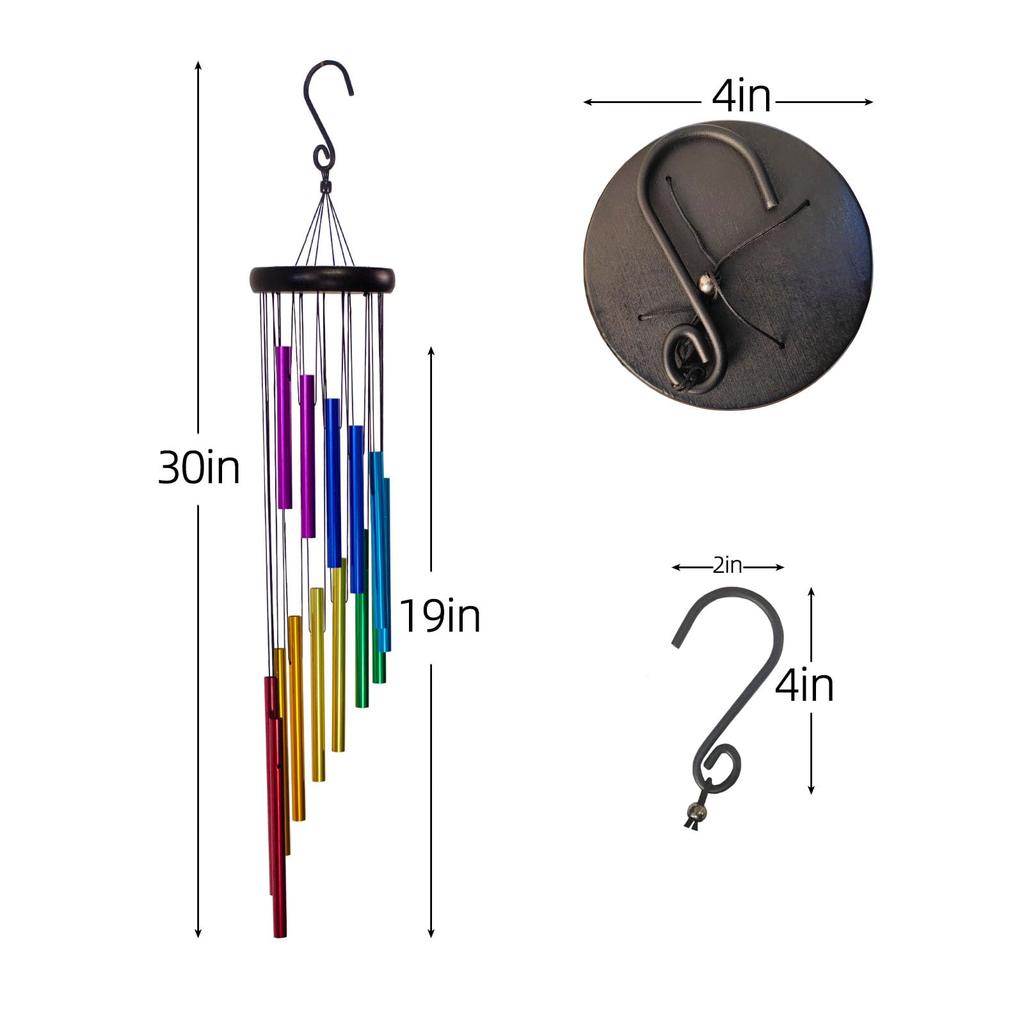 Beautiful and Soothing Musical Wind Chime with 12 Tubes and Bells - Perfect for Relaxation and Meditation