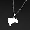 Brazil Map Flag Enamel Pendant Necklace for Women Men Stainless Steel Gold Plated Brazilian Geography Chain Necklaces Jewelry