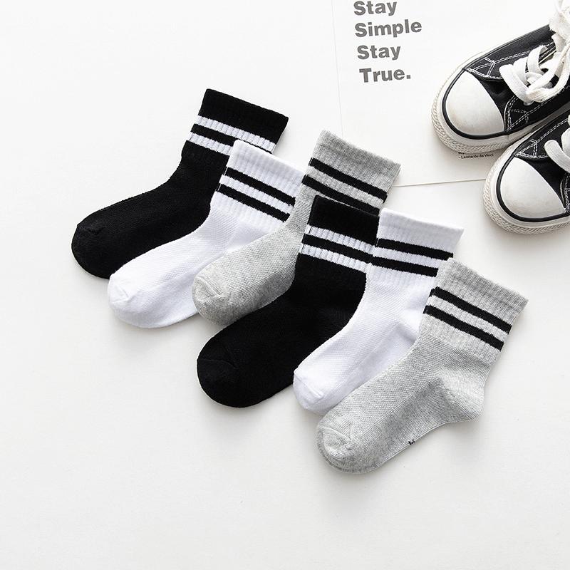 Children's Socks Spring Summer Thin Mesh Socks Solid Colour Boys Short Socks Girls White Student Mid-calf Socks Baby Socks