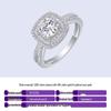 Luxury Square Micro-inlaid Silver Diamond Wedding Ring