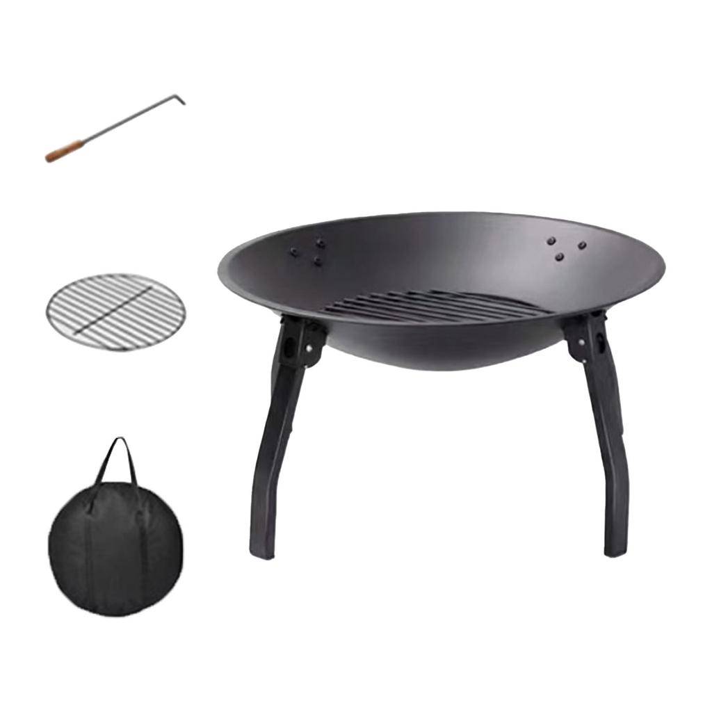 Charcoal Grill Wood Burning Firepit with Carry Bag BBQ for Outdoor Barbecue