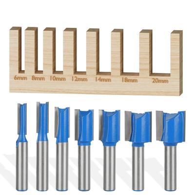 1PCS 8mm stopka rovná dřevoobráběcí frézka Sada bitů tesařská fréza 6/8/10/12/14/18/20 mm řezný průměr